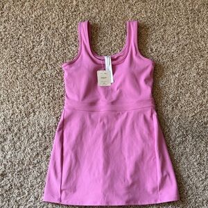 Fabletics Size Med Sporty Rib Built In Short Dress New With Tags in Pink Sunset